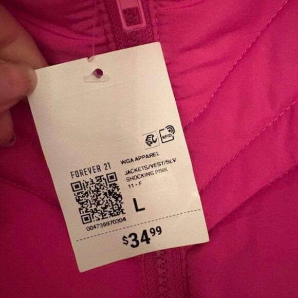 Forever 21 Pink Butterfly Vest, Size L, NWT - Picture 2 of 6